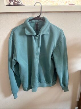 Ranch Dressn Heavy Fleece Quarter-Zip Pullover Sweatshirt - Seafoam